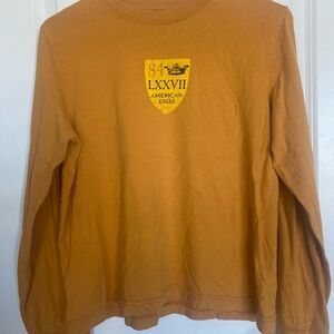American Eagle Outfitters 100% Cotton Mustard Long Sleeve Shirt